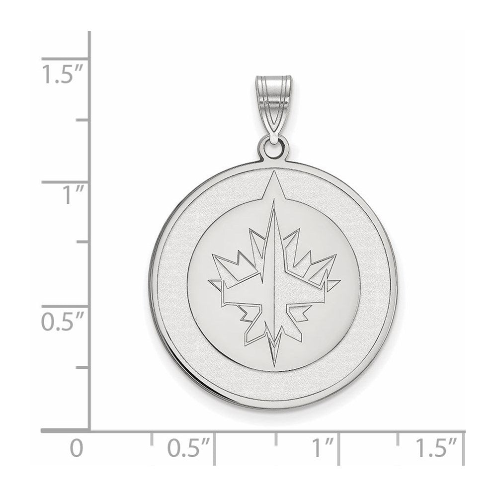 Sterlingsilber Rhodiniert Nhl Logoart Winnipeg Jets Extra Groß Anhänger
