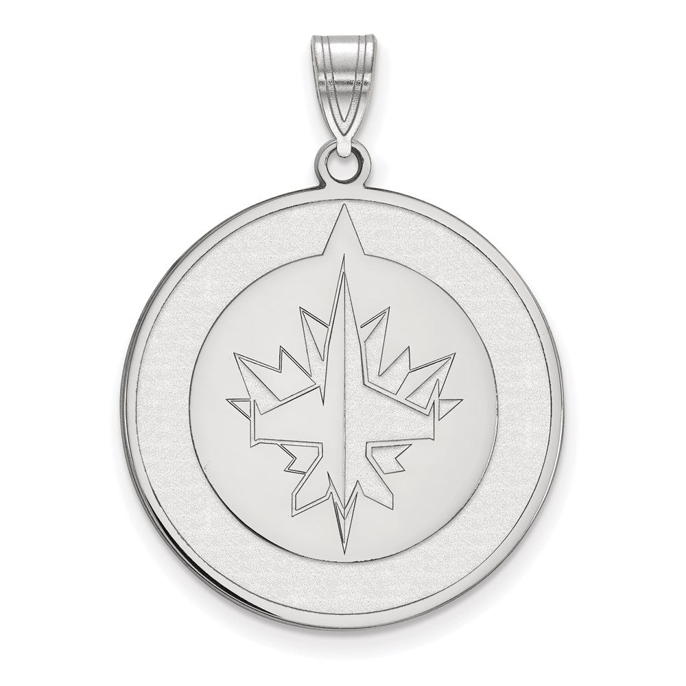 Sterlingsilber Rhodiniert Nhl Logoart Winnipeg Jets Extra Groß Anhänger