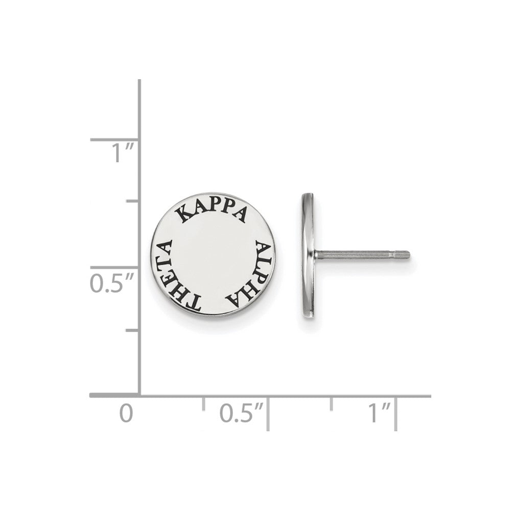 Sterlingsilber Rhodiniert Logoart Kappa Alpha Theta Sorority Text Farbe Emaille Ohrstecker