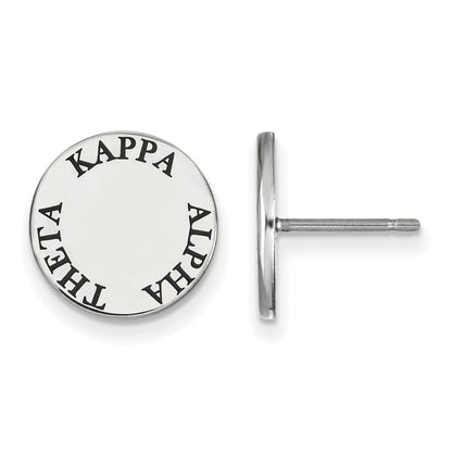 Sterlingsilber Rhodiniert Logoart Kappa Alpha Theta Sorority Text Farbe Emaille Ohrstecker