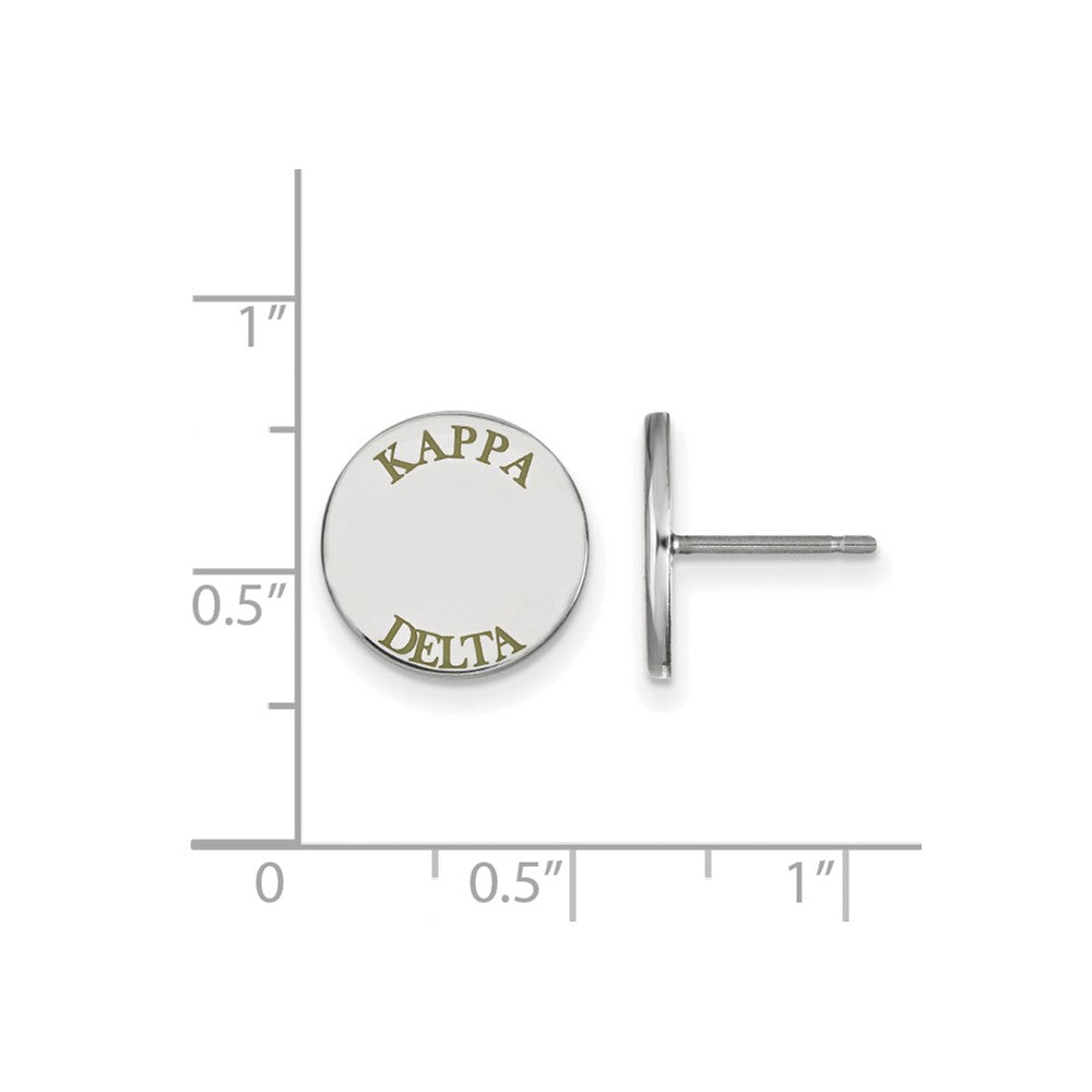 Sterlingsilber Rhodiniert Logoart Kappa Delta Sorority Text Farbe Emaille Ohrstecker