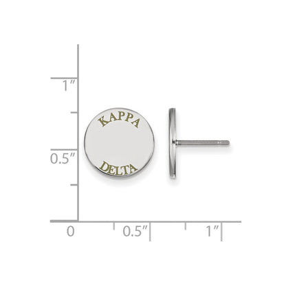 Sterlingsilber Rhodiniert Logoart Kappa Delta Sorority Text Farbe Emaille Ohrstecker