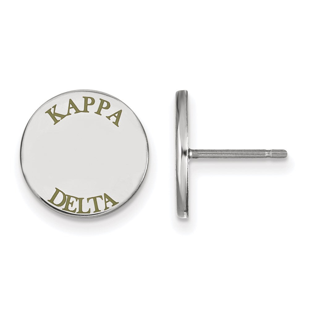 Sterlingsilber Rhodiniert Logoart Kappa Delta Sorority Text Farbe Emaille Ohrstecker
