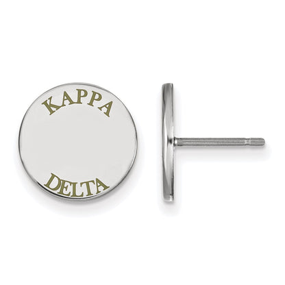Sterlingsilber Rhodiniert Logoart Kappa Delta Sorority Text Farbe Emaille Ohrstecker