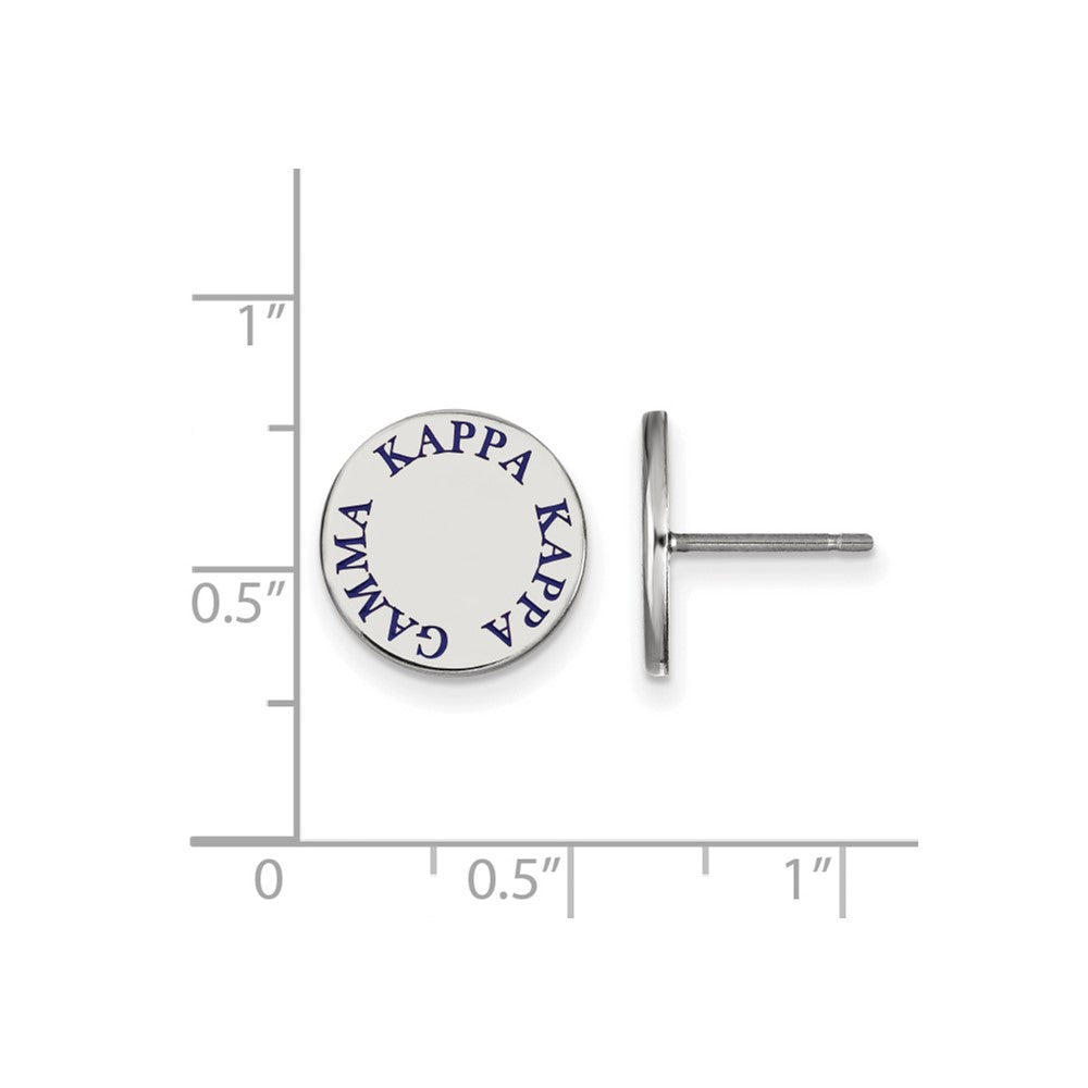 Sterlingsilber Rhodiniert Logoart Kappa Gamma Sorority Text Farbe Emaille Ohrstecker