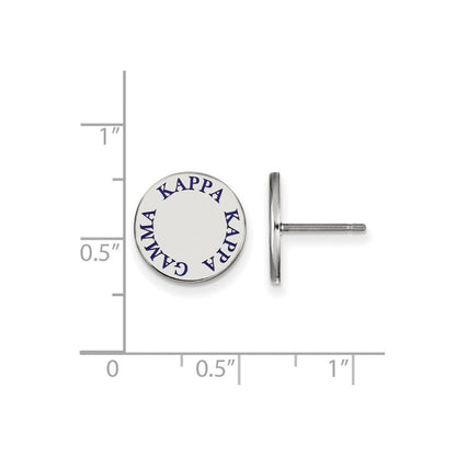Sterlingsilber Rhodiniert Logoart Kappa Gamma Sorority Text Farbe Emaille Ohrstecker