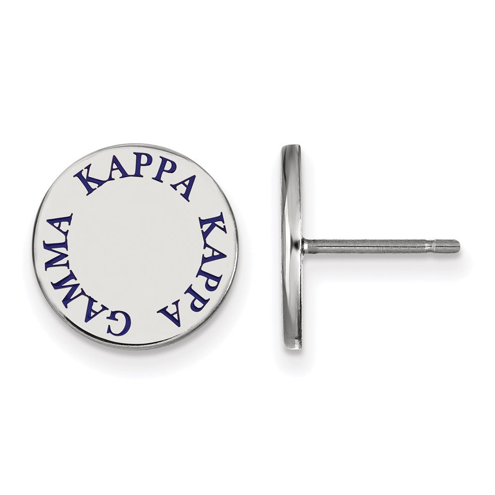 Sterlingsilber Rhodiniert Logoart Kappa Gamma Sorority Text Farbe Emaille Ohrstecker