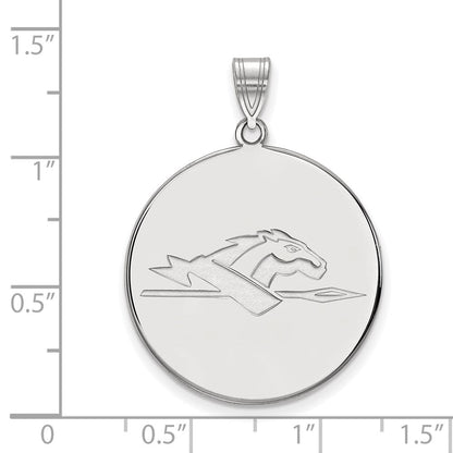 Sterlingsilber Rhodiniert Logoart Longwood University Pferd Extra Groß Plättchen Anhänger