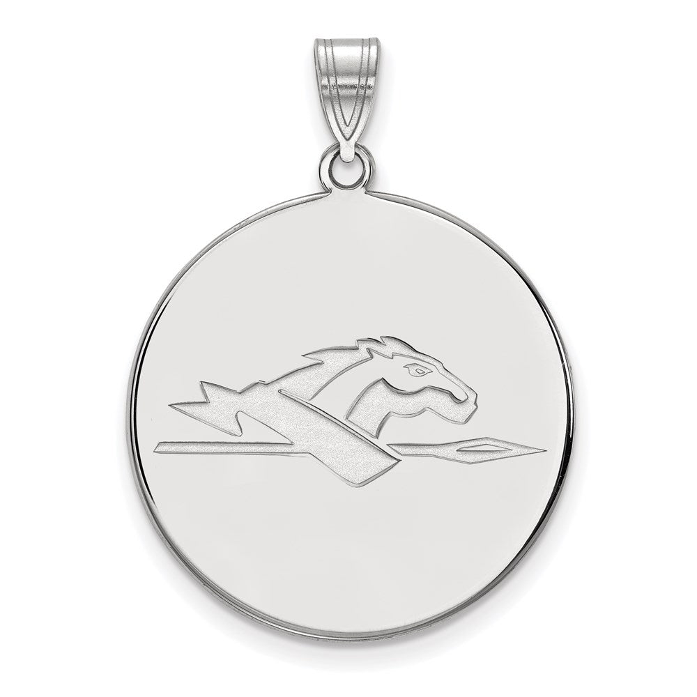 Sterlingsilber Rhodiniert Logoart Longwood University Pferd Extra Groß Plättchen Anhänger