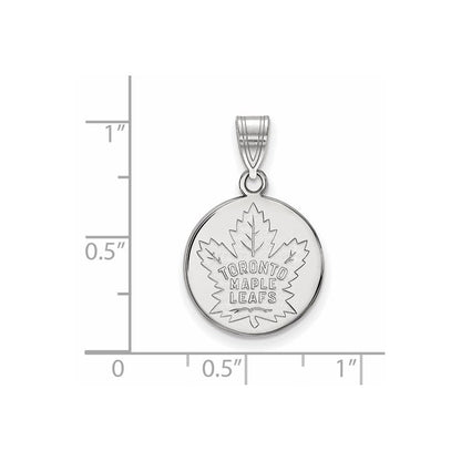 14K Weißgold Nhl Logoart Toronto Maple Leafs Mittel Plättchen Anhänger