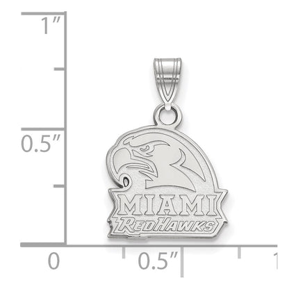 Sterlingsilber Rhodiniert Logoart Miami University Ohio Redhawks Klein Anhänger