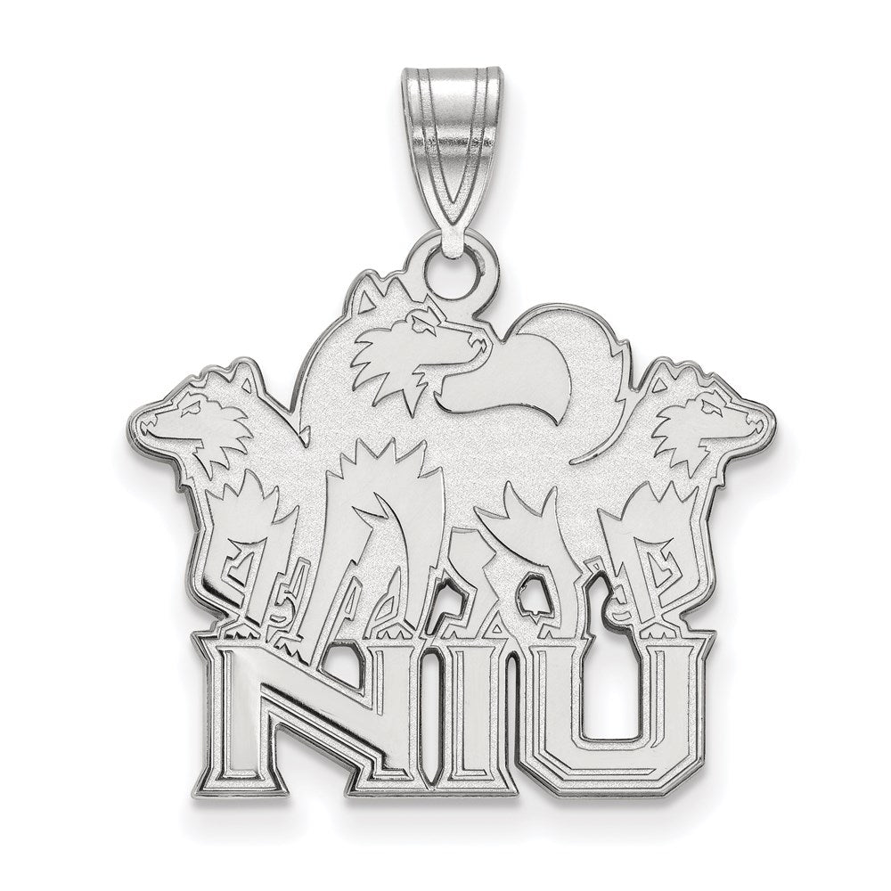 10K Weißgold Logoart Northern Illinois University N I U mit Huskies Groß Anhänger