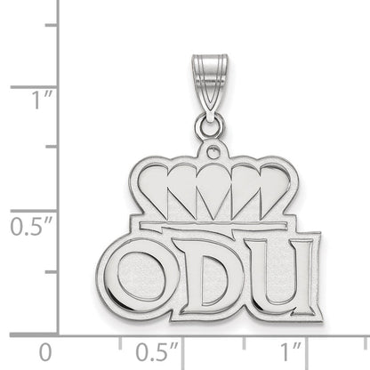 Sterlingsilber Rhodiniert Logoart Old Dominion University O D U Groß Anhänger