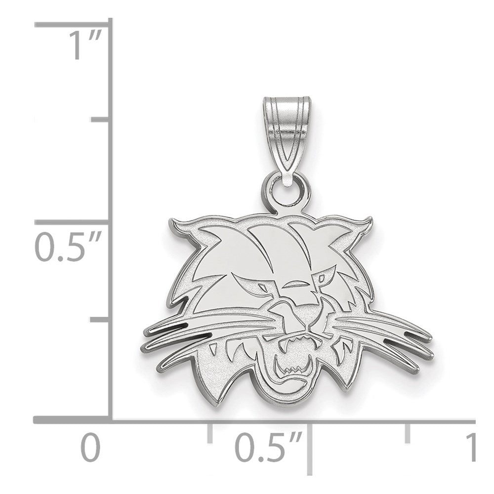 Sterlingsilber Rhodiniert Logoart Ohio University Bobcat Klein Anhänger
