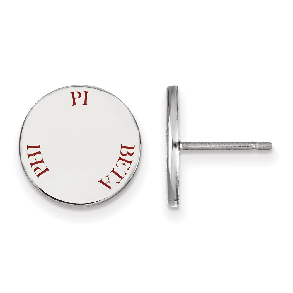 Sterlingsilber Rhodiniert Logoart Pi Beta Phi Sorority Text Farbe Emaille Ohrstecker