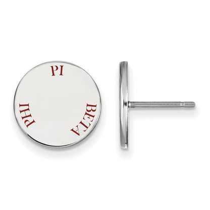 Sterlingsilber Rhodiniert Logoart Pi Beta Phi Sorority Text Farbe Emaille Ohrstecker