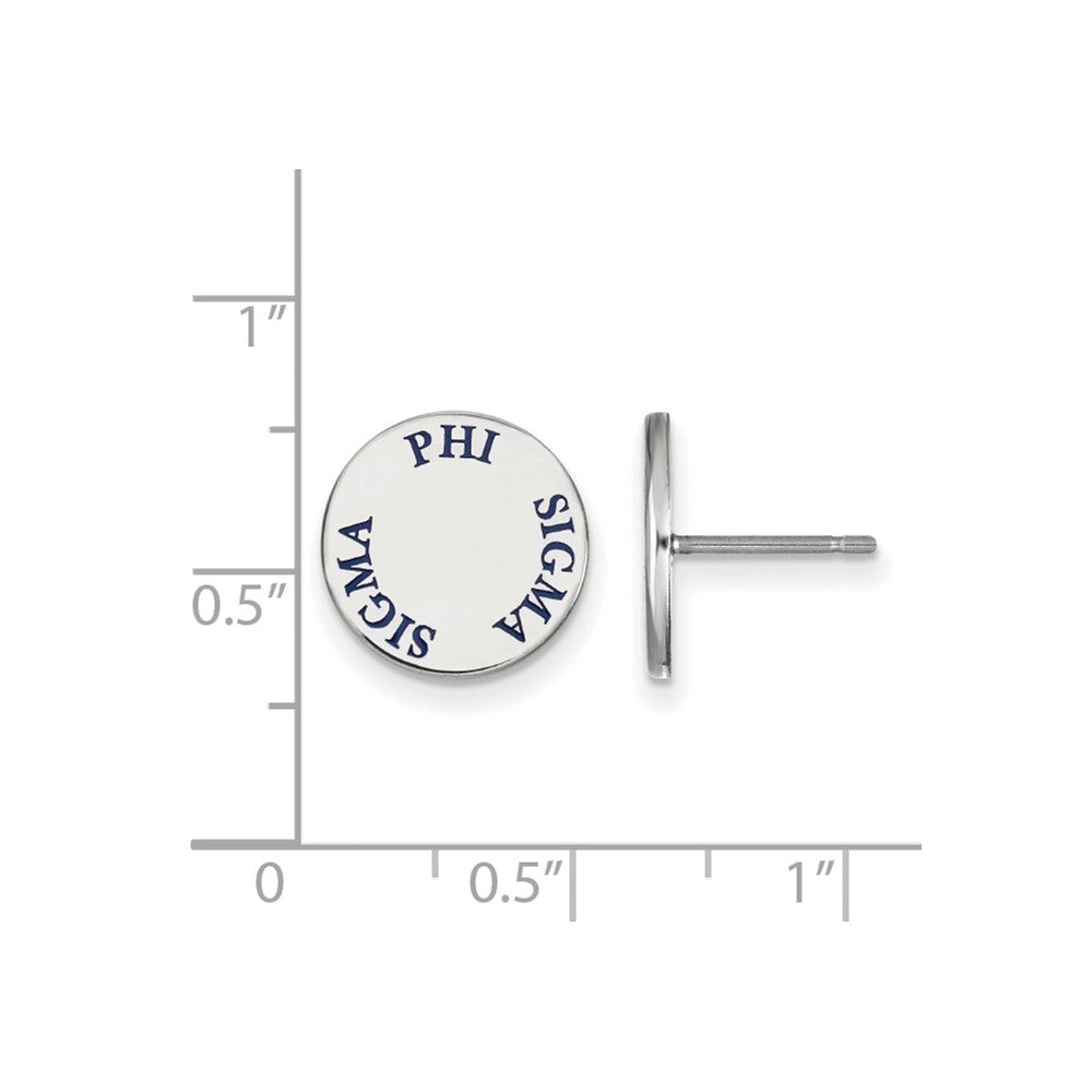 Sterlingsilber Rhodiniert Logoart Phi Sigma Sorority Text Farbe Emaille Ohrstecker