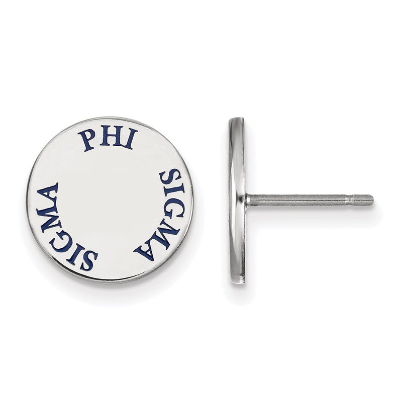 Sterlingsilber Rhodiniert Logoart Phi Sigma Sorority Text Farbe Emaille Ohrstecker