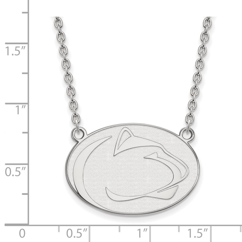 Sterlingsilber Rhodiniert Logoart Penn State University Löwe Groß Anhänger 18 Zoll Halskette
