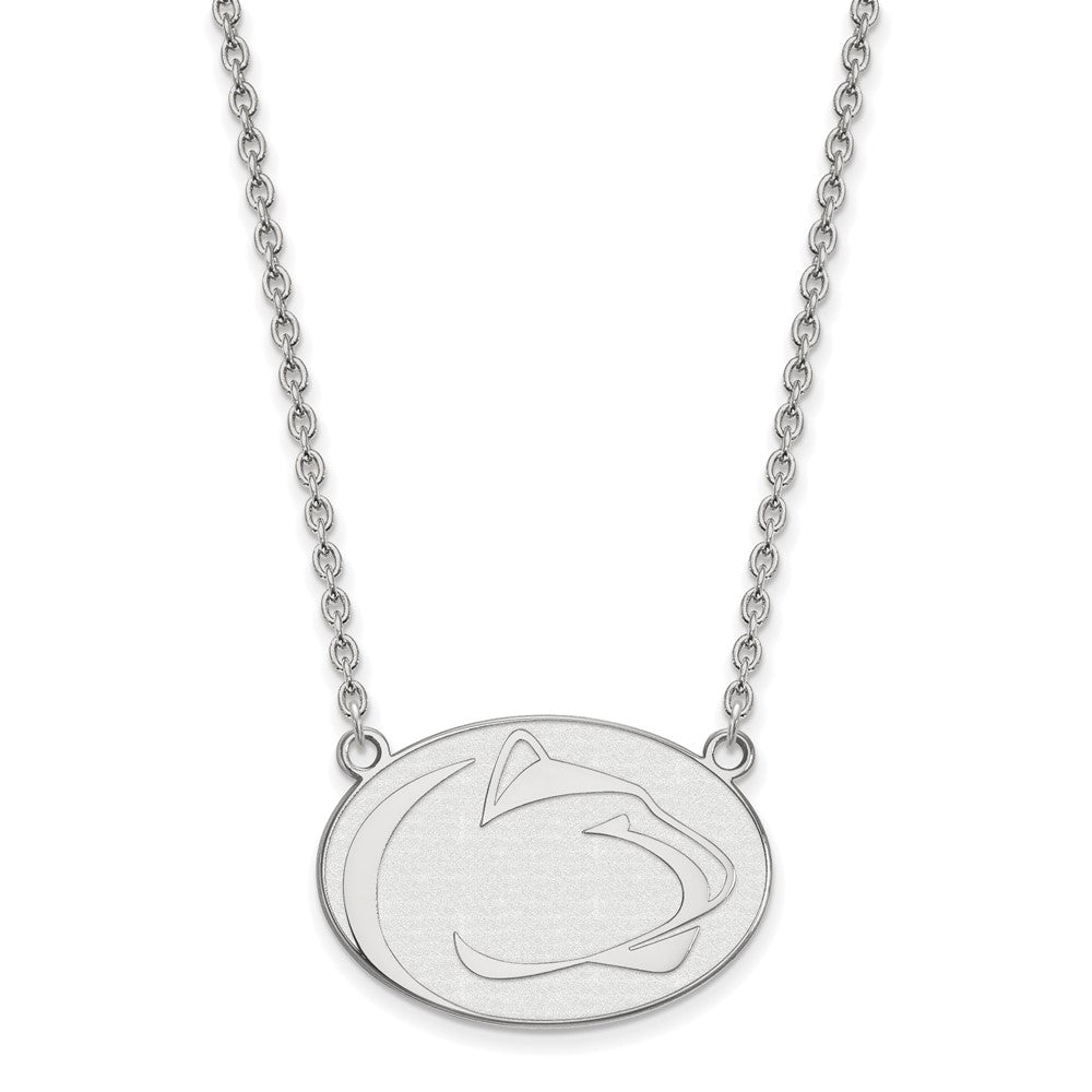 Sterlingsilber Rhodiniert Logoart Penn State University Löwe Groß Anhänger 18 Zoll Halskette
