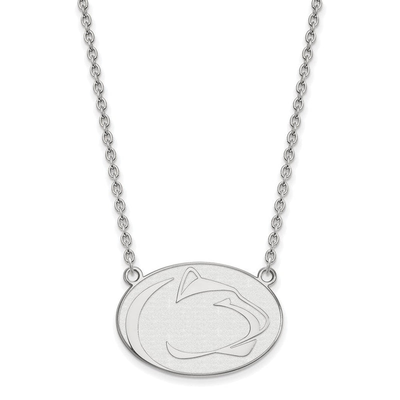 Sterlingsilber Rhodiniert Logoart Penn State University Löwe Groß Anhänger 18 Zoll Halskette