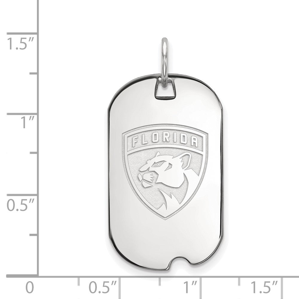 Sterlingsilber Rhodiniert Nhl Logoart Florida Panthers Klein Erkennungsmarke Anhänger