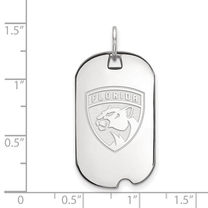 Sterlingsilber Rhodiniert Nhl Logoart Florida Panthers Klein Erkennungsmarke Anhänger