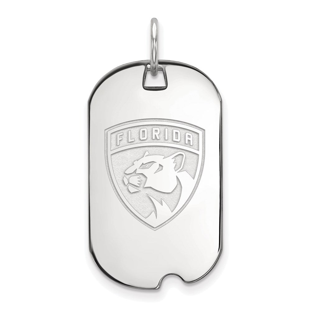 Sterlingsilber Rhodiniert Nhl Logoart Florida Panthers Klein Erkennungsmarke Anhänger