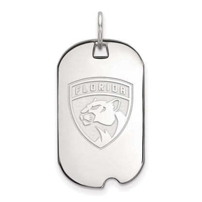 Sterlingsilber Rhodiniert Nhl Logoart Florida Panthers Klein Erkennungsmarke Anhänger