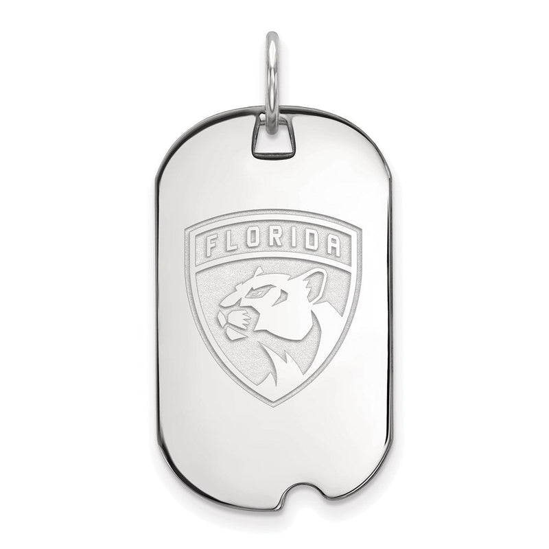 Sterlingsilber Rhodiniert Nhl Logoart Florida Panthers Klein Erkennungsmarke Anhänger
