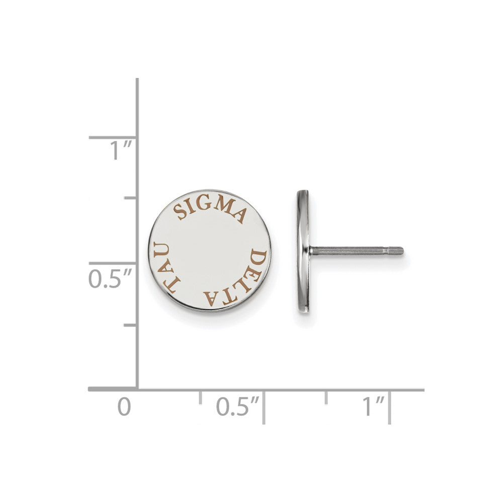 Sterlingsilber Rhodiniert Logoart Sigma Delta Tau Sorority Text Farbe Emaille Ohrstecker