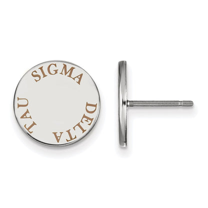 Sterlingsilber Rhodiniert Logoart Sigma Delta Tau Sorority Text Farbe Emaille Ohrstecker