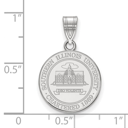 Sterlingsilber Rhodiniert Logoart Southern Illinois University Mittel Wappen Anhänger