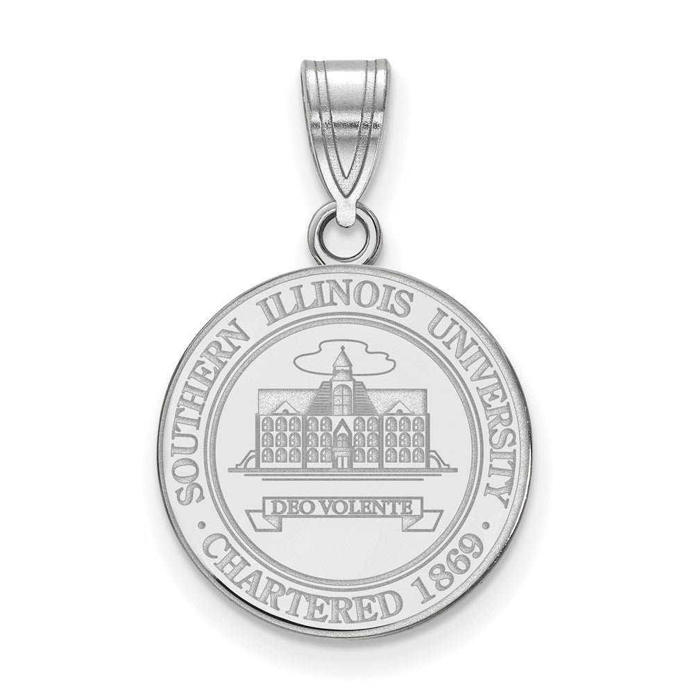 Sterlingsilber Rhodiniert Logoart Southern Illinois University Mittel Wappen Anhänger