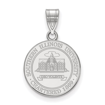 Sterlingsilber Rhodiniert Logoart Southern Illinois University Mittel Wappen Anhänger