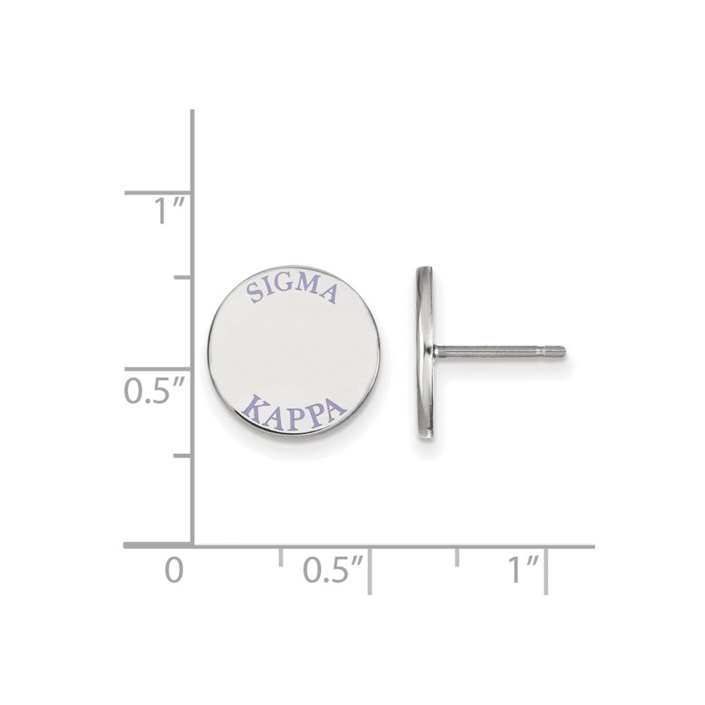 Sterlingsilber Rhodiniert Logoart Sigma Kappa Sorority Text Farbe Emaille Ohrstecker