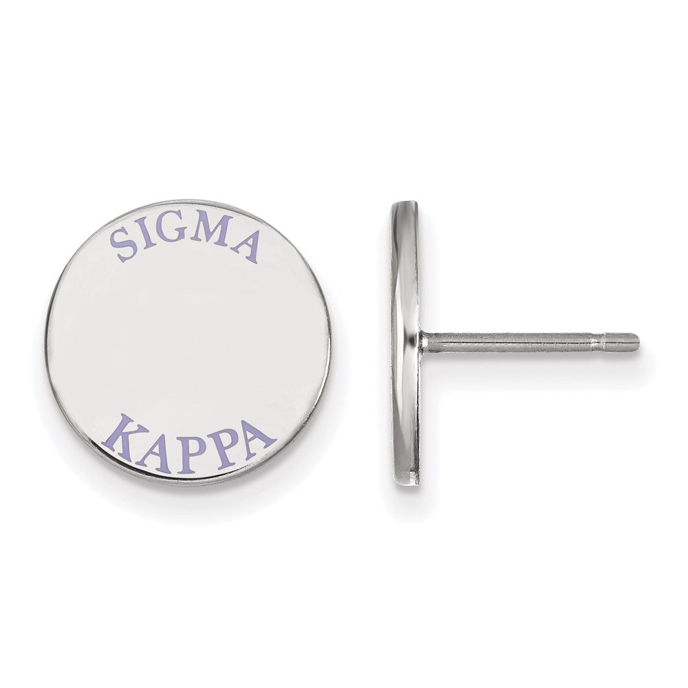 Sterlingsilber Rhodiniert Logoart Sigma Kappa Sorority Text Farbe Emaille Ohrstecker