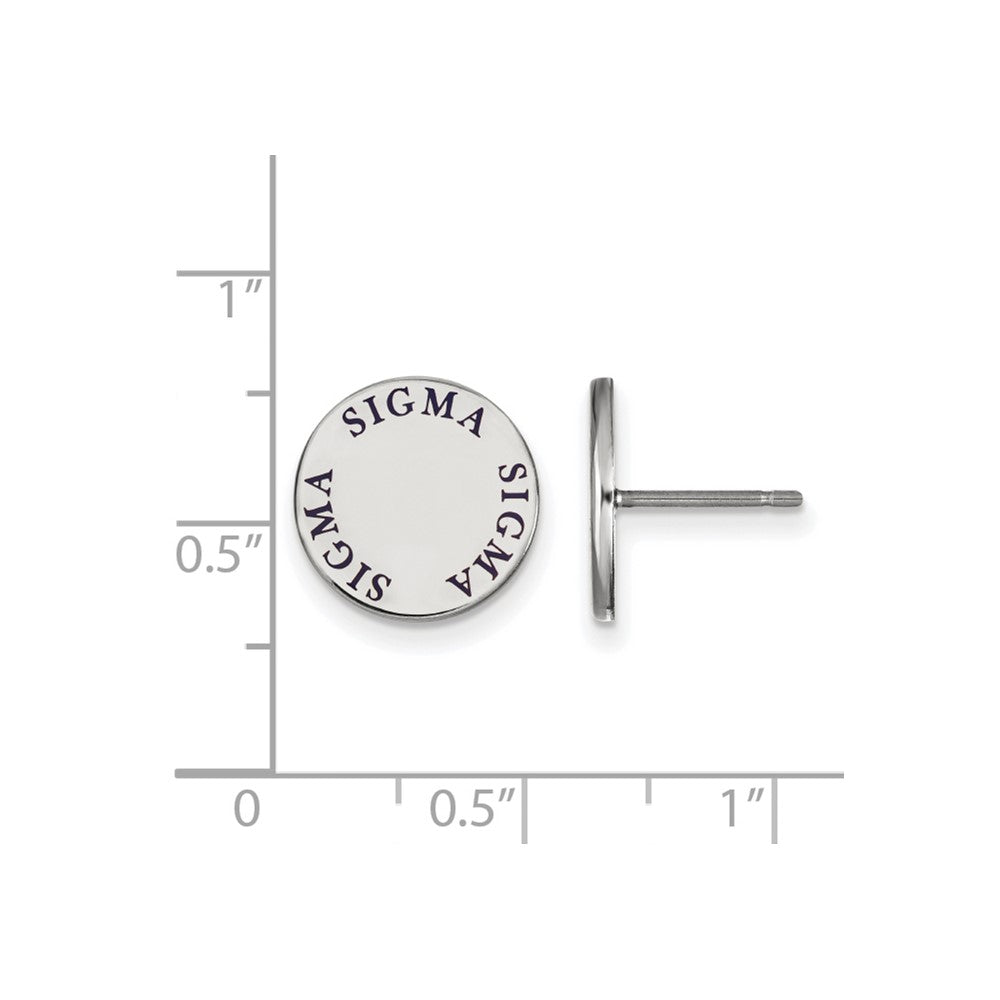 Sterlingsilber Rhodiniert Logoart Sigma Sorority Text Farbe Emaille Ohrstecker