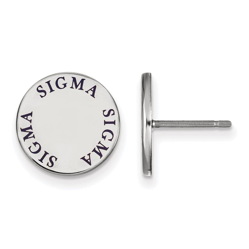 Sterlingsilber Rhodiniert Logoart Sigma Sorority Text Farbe Emaille Ohrstecker