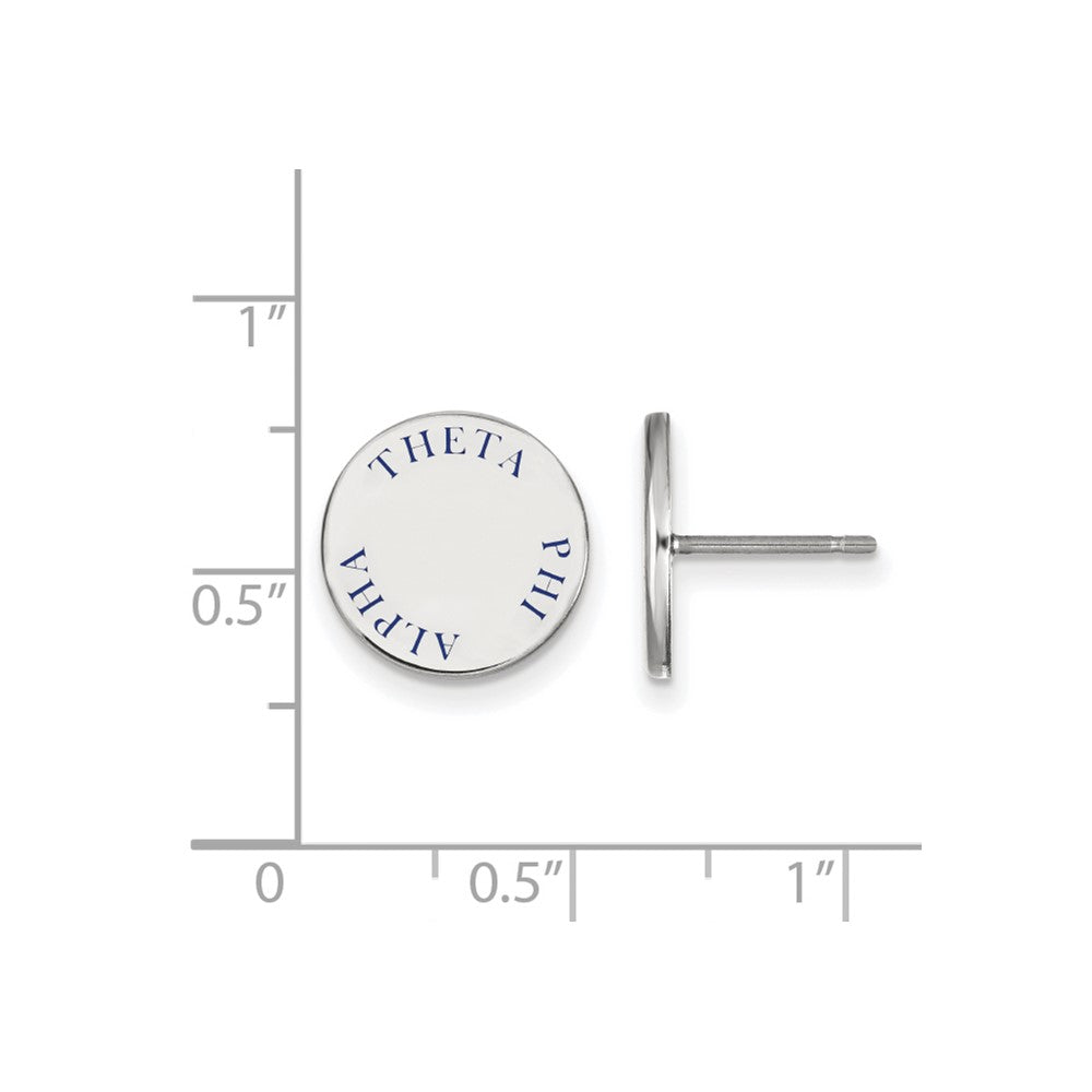 Sterlingsilber Rhodiniert Logoart Theta Phi Alpha Sorority Text Farbe Emaille Ohrstecker