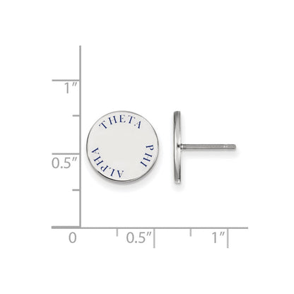 Sterlingsilber Rhodiniert Logoart Theta Phi Alpha Sorority Text Farbe Emaille Ohrstecker
