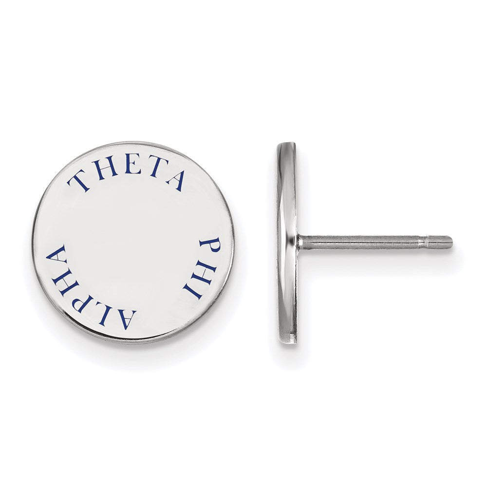 Sterlingsilber Rhodiniert Logoart Theta Phi Alpha Sorority Text Farbe Emaille Ohrstecker