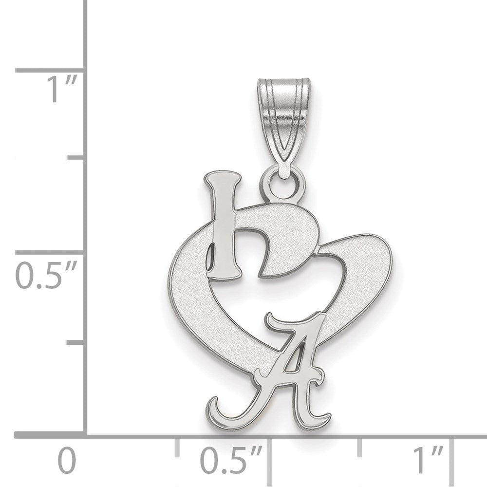 Sterlingsilber Rhodiniert Logoart University Of Alabama Groß I Herz Logo Anhänger