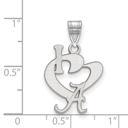 Sterlingsilber Rhodiniert Logoart University Of Alabama Groß I Herz Logo Anhänger