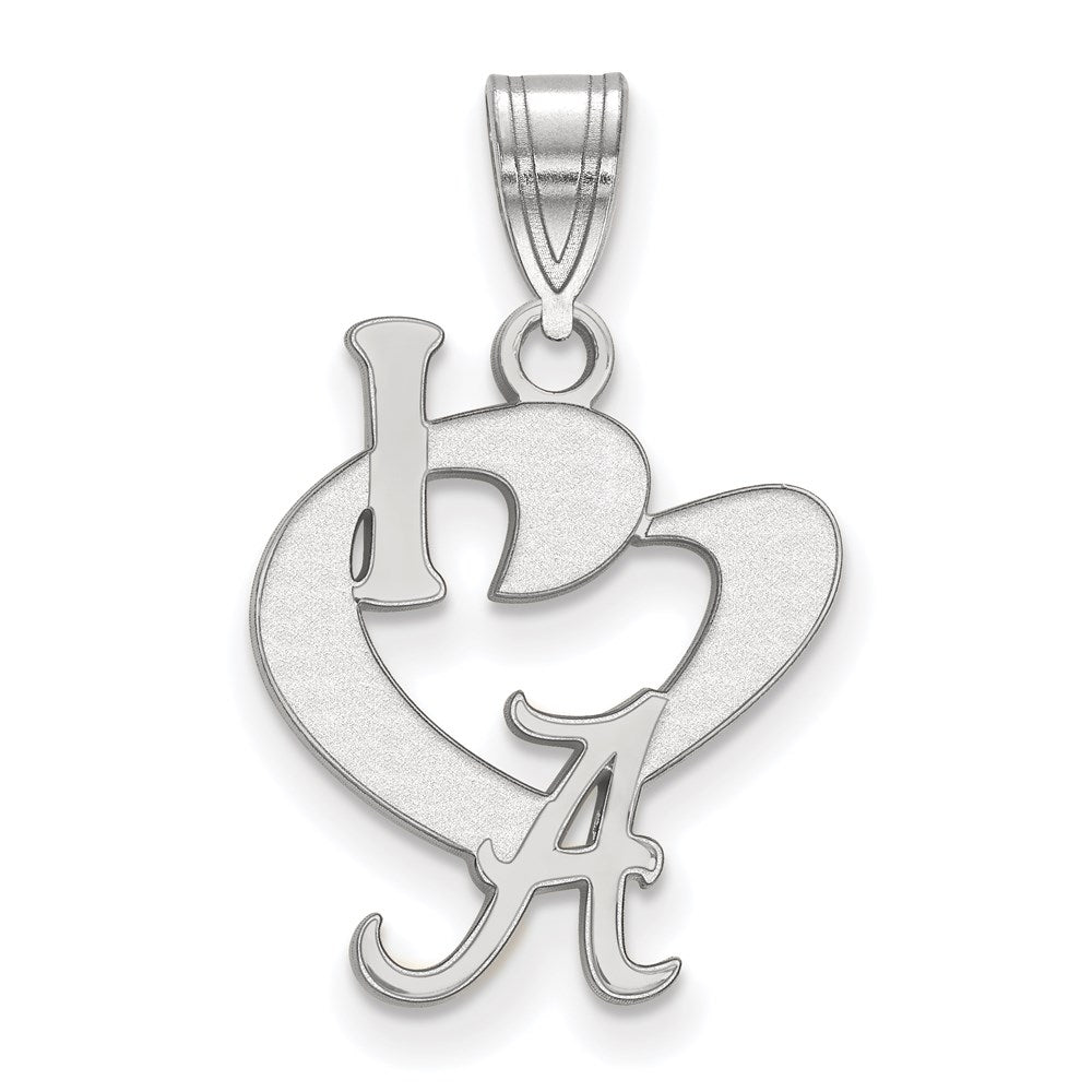 Sterlingsilber Rhodiniert Logoart University Of Alabama Groß I Herz Logo Anhänger
