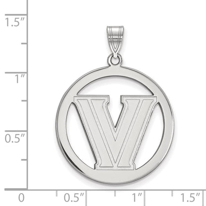 Sterlingsilber Rhodiniert Logoart Villanova University Buchstabe V Groß Kreis Anhänger