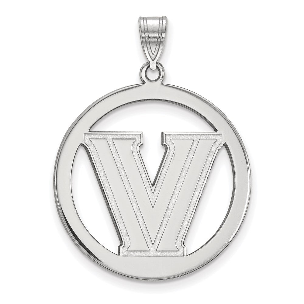 Sterlingsilber Rhodiniert Logoart Villanova University Buchstabe V Groß Kreis Anhänger