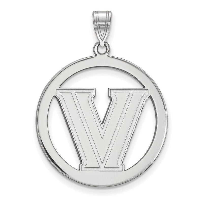 Sterlingsilber Rhodiniert Logoart Villanova University Buchstabe V Groß Kreis Anhänger