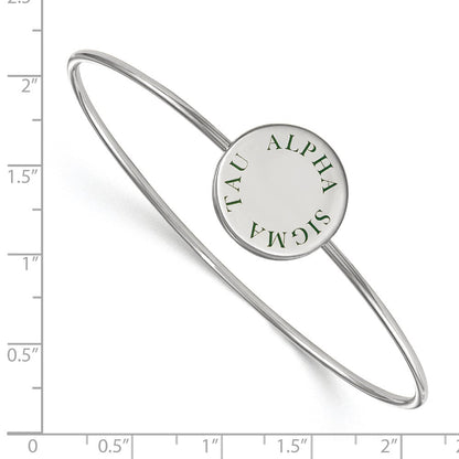 Sterlingsilber Rhodiniert Logoart Alpha Sigma Tau Emailliert Schieber auf Armreif Armband