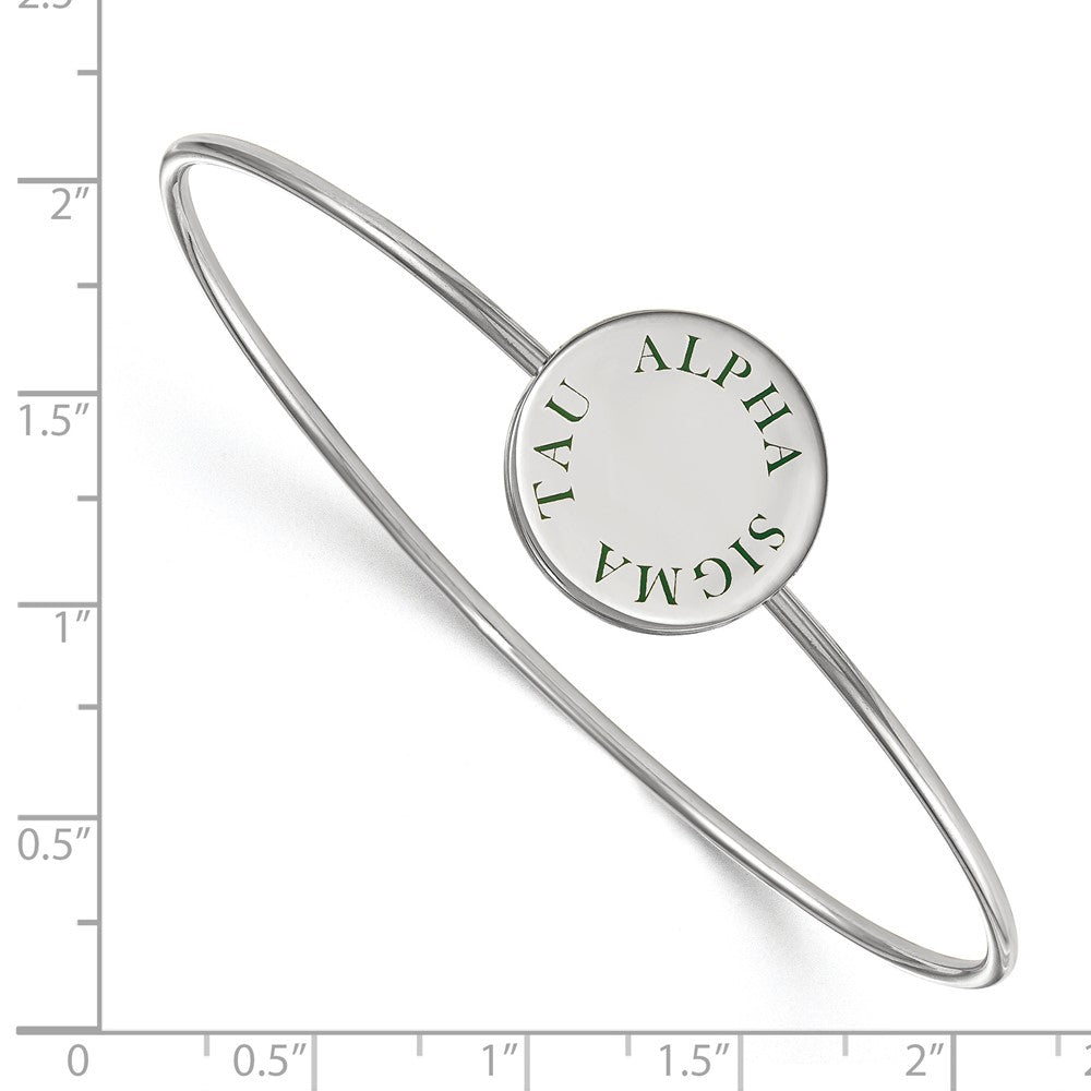 Sterlingsilber Rhodiniert Logoart Alpha Sigma Tau Emailliert Schieber auf Armreif Armband